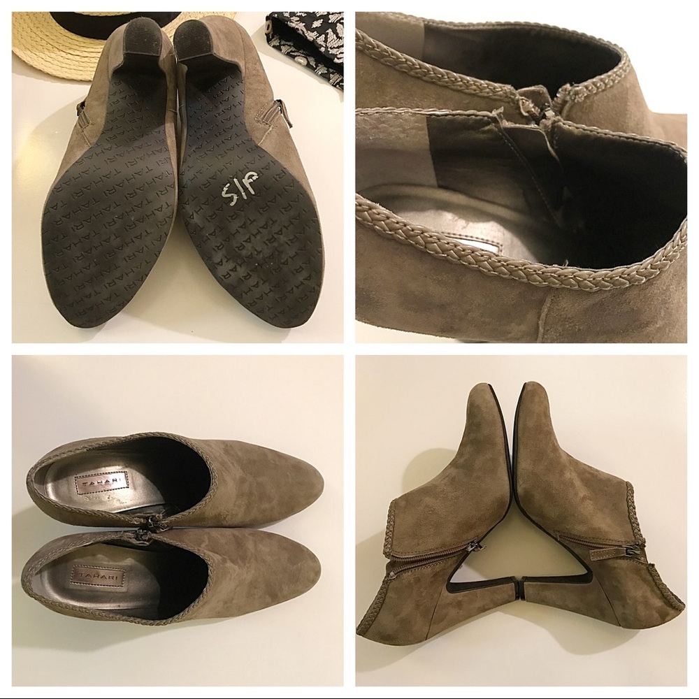 Tahari | Taupe Rosalee Ankle Boots - Picture 4 of 4